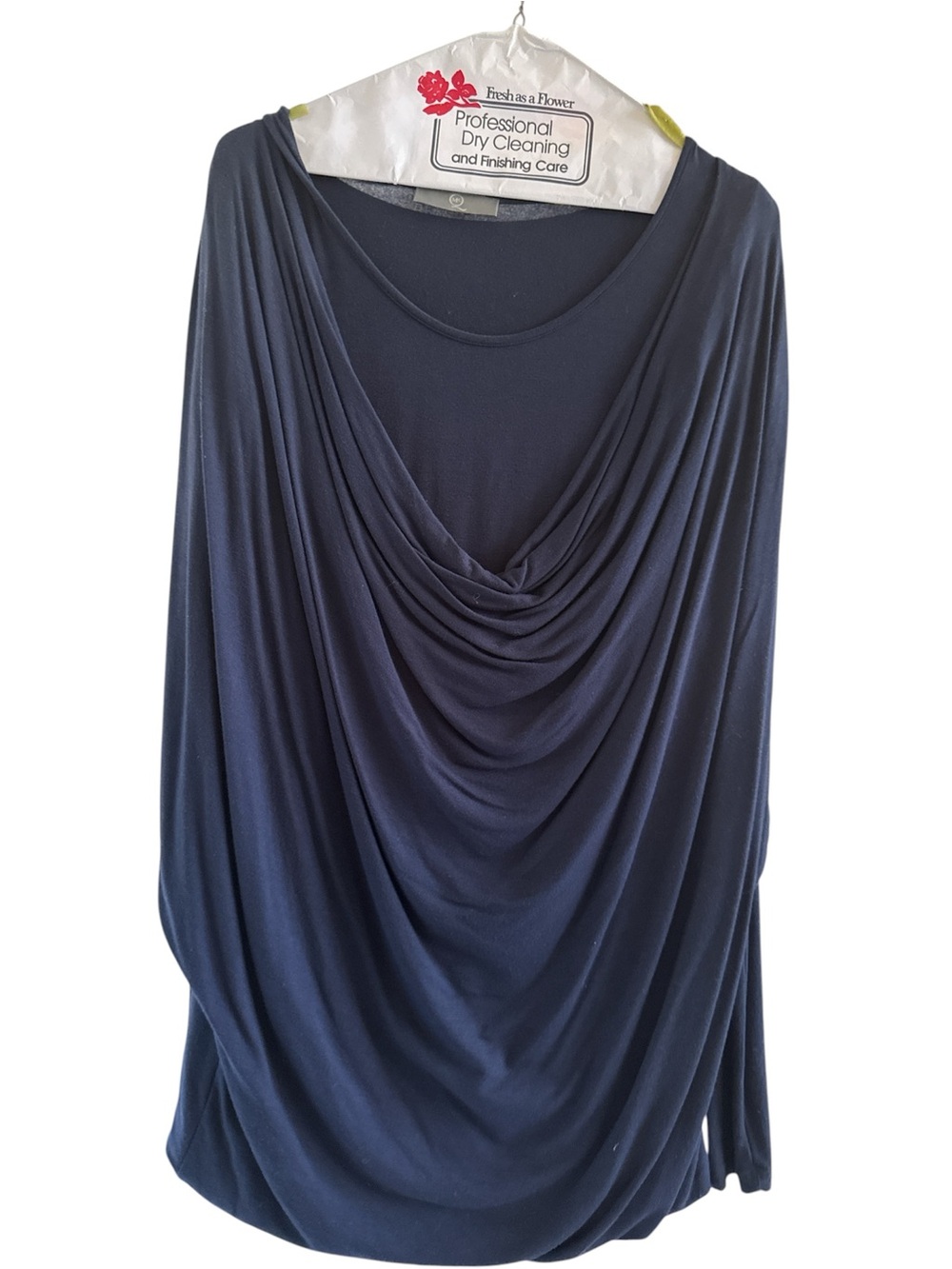 McQ by Alexander McQueen Navy Draped Cowl Neck Top